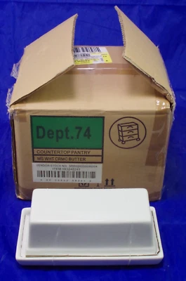 Lot of 4 Mainstays Glazed Stoneware Butter Dish, White Free Shipping - Image 1 of 2