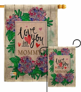 Liebe dich viel Mama Sackleinen Garten Flagge Familie Muttertag Geschenk Hof Haus Banner - Bild 1 von 19