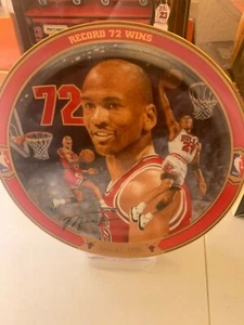 CUBIERTA SUPERIOR MICHAEL JORDAN BRADFORD EXCHANGE ""RECORD 72 WINS"" CON PLACA DE AUTENTICIDAD - Imagen 1 de 3