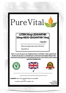Luteína 50 mg zeaxantina 50 mg meso-zeaxantina 10 mg cápsulas de PureVital - Imagen 1 de 1