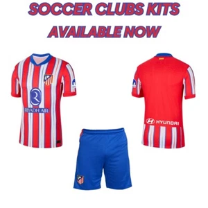 Atletico Madrid 15 Set of Soccer team Uniform Home Kit 2024-25 - Picture 1 of 2