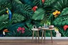 3D Green Leaves Parrot Animal Self-Adhesive Removable Wallpaper Murals Wall