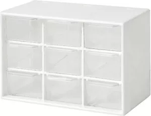 Mini Storage Drawers Small 9 Drawers Organizer Bins Stackable Clear Plastic Box - Picture 1 of 8