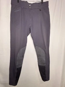Romfh Pants Womens 30L Gray Khaki Breeches Horse Riding Equestrian Pads Stretch - Picture 1 of 9
