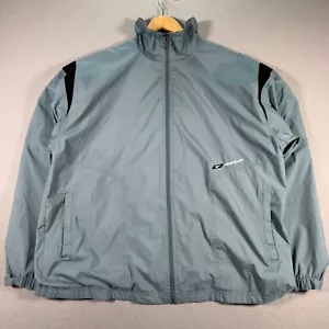 Vintage Reebok Track Jacket Mens Medium Gray Full Zip Windbreaker Lightweight - Picture 1 of 15