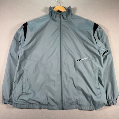 Vintage Reebok Track Jacket Mens Medium Gray Full Zip Windbreaker Lightweight - Image 1 of 4