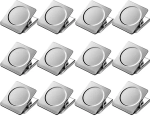 12-Pack Heavy Duty Metal Magnetic Clips for Refrigerator Strong Magnet Clips... - Picture 1 of 12