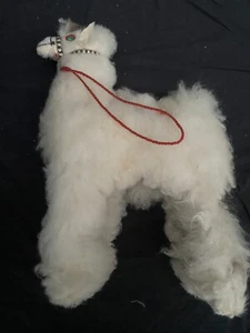 Llama Toy Figure Made o Real Alpaca Fur Stuffed Animal very large over Foot tall - Picture 1 of 6