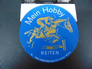 Original 70er Jahre Aufkleber Springreiten Mein Hobby Reiten - Bild 1 von 1