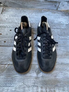 Vintage 80's Adidas Samba made in YUGOSLAVIA , black leather sneakers EU 40 UK6 - Picture 1 of 16