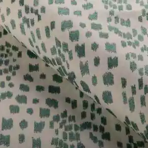 Brunschwig & Fils Animal Print Fabric- Les Touches Embroidery / Jade 1.30 yds - Picture 1 of 3