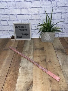 DDD 3D Pink Leather Belt Studded Rhinetsone Western Cowgirl Youth 24 No Buckle - Picture 1 of 8