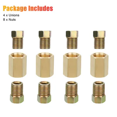 12pc 3/16  Brass Car Brake Pipe Fitting Connector Tube Joiner Lines Brass Copper • 7.32€
