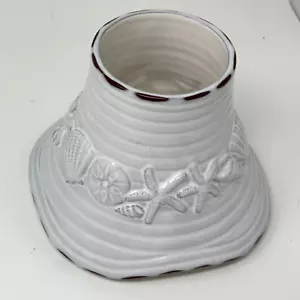 Yankee Candle großer Keramikschirm hellgrau Sea Life Seestern Muscheln Sand Dollar - Bild 1 von 9