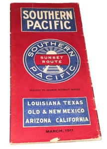 Rare - Southern Pacific timetable. Sunset Route - March 1911 - Picture 1 of 9