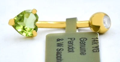 ANILLO OMBLIGO PERIDOTO ORO AMARILLO 14K GENUINO 0,68 Cts GENUINO - NUEVO CON ETIQUETAS Foto 1 de 4