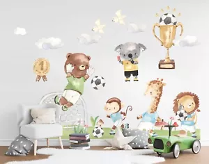 African animal soccer game trophy football Wall Fabric Decal Sticker - Picture 1 of 6