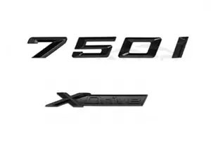 Gloss Black For bmw 7 Series Emblem 750i+XDrive Number Letters Rear Trunk Badge - Picture 1 of 6