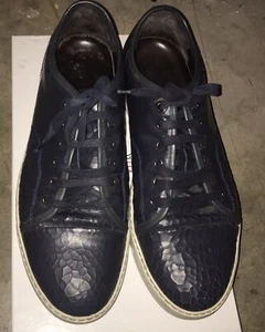 Herren Lanvin Marine Krokoprägung Turnschuhe Größe 10 UK, 11 USA, - Bild 1 von 6