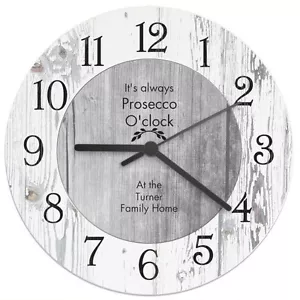 Personalised Shabby Chic Large Wooden Kitchen Wall Clock - New Home Wedding Gift - Picture 1 of 6