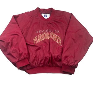 Florida State Seminoles Sweater Mens Large Red Long Sleeve Windbreaker Pullover - Picture 1 of 5
