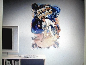 Pegatinas de pared mega murales de Star Wars decoración retro calcomanía BiG Luke Skywalker - Imagen 1 de 3