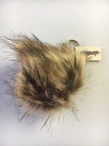 LLAVERO BOLA DE PELO 3.5" CLIP BOLA DE PELO Dos Colores Marrón O Azul Nuevo Sin Etiqueta - Imagen 1 de 7