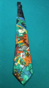 LOONEY TUNES Cool Colorful St. Patricks Day Polyester Tie!  Vintage 1994! - Picture 1 of 3