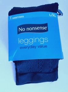 NO NONSENSE Women's Seamless Leggings Black Large/XL (Sizes 16-20) Very Soft - Picture 1 of 3