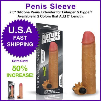 Lovetoy Add 2 дюйма удлинитель рукава Nature Vibe Penis многоразовый презерватив обхват 50%, 7,5 дюйма - Изображение 1 из 4