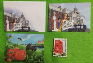 Juego postal ”Kherson Is Ukraine!"🍉 Sobre + Tarjeta de 2 piezas + Sello magnético "U" 🇺🇦  - Imagen 1 de 15