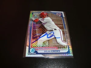 Dylan Crews Nationals PSA Cert Autograph 2024 Bowman Chrome 1st Mojo Ref BCP-23 - Picture 1 of 11