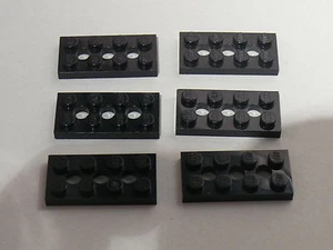 Lego 1 x 6 black technic plate 2 x 4 with holes set 8466 75083 76270 ref 3709b - Imagen 1 de 1