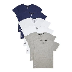 Camicia Umbro Ragazzi, Confezione da 6 Camicie Collo a V, Assortite, X-Large - Foto 1 di 3
