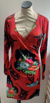 Новый с Ярлыками Julie коричневый искусственного надежном красный цветочный печать платье - Изображение 1 из 4