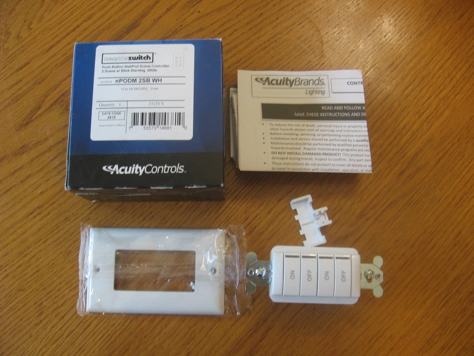 NEW Sensorswitch Acuity nLight Push Button Wall switch nPODM 2SB WH nPODM2SBWH