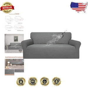 Secure Waterproof Couch Protector - Ideal for Families with Kids & Pets, Grey - Picture 1 of 8