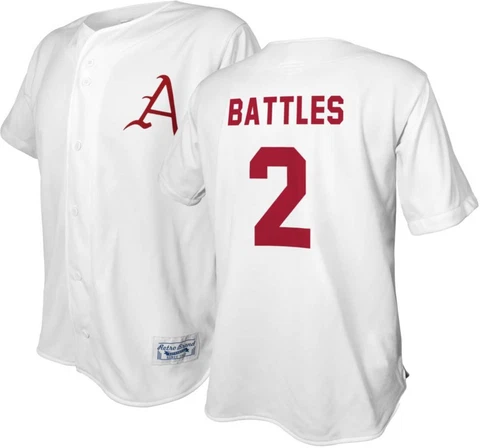 Arkansas Razorbacks Jalen Battles #2 Retro Brand Men's White NCAA Game Jersey Cover
