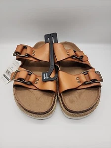 Neu - Time and Tru Größe 10 Slipper-Seitensandalen kleinere Fleckenspuren - Bild 1 von 5