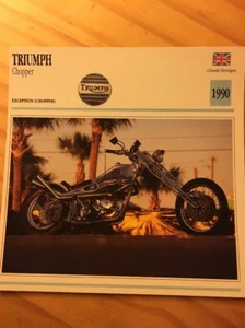 Triumph 650 cm3 Chopper 1990 Tarjeta Moto Colección Atlas UK - Imagen 1 de 2