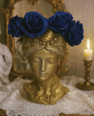 Jarrón sirena mitología griega estatua maceta Shabby Chic barroco estilo vintage Foto 1 de 4