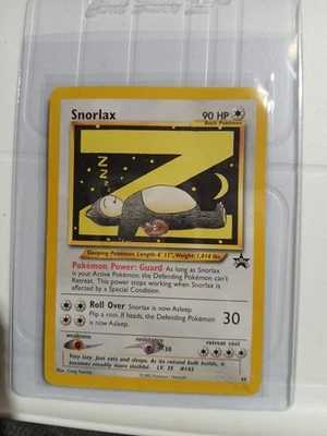 MP MODERATELY PLAYED Pokemon Snorlax BLACK STAR 49 WOTC PROMO League 2002 - Image 1 of 4
