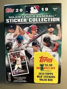 2019 Topps MLB Baseball Sticker Collection Sealed 10 Pack Blaster Box - Picture 1 of 1