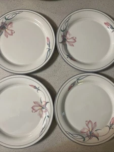 Lenox Chinastone IRIS ON GREY Salad Plates 8 1/4" Set Of 4 - Picture 1 of 7