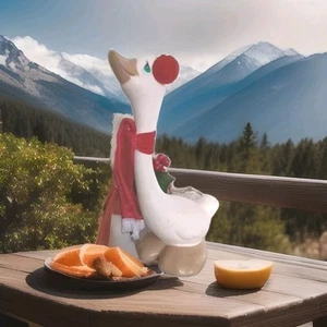 Vtg Precious Moments Christmas Goose Make A Joyful Noise 1980's PVC - Picture 1 of 1