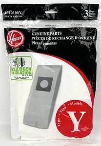 (NEU) 3 BEUTEL OEM HOOVER Typ Y Vakuumbeutel für Windkanal Allergenfilter - Bild 1 von 2