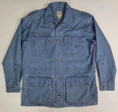 Travelsmith Denim Safari Cargo Guide Barn Field Chore Coat Jacket Men's M - Image 1 of 4