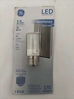 GE Lighting  E17 Intermediate Glass Warm White Indoor Appliance LED Bulb new… - Image 1 of 2