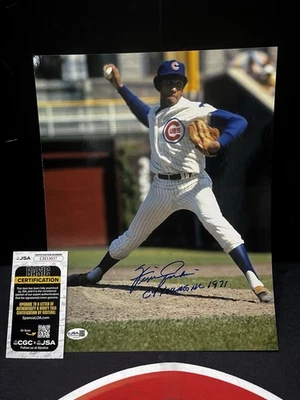 Ferguson Jenkins Autographed Chicago Cubs Signed 11x14 Photo JSA COA MLB￼ - Image 1 of 3