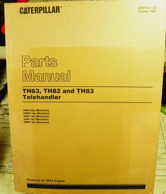 MANUAL DE PIEZAS MANIPULADOR TELESCÓPICO CAT Caterpillar TH63 TH82 TH83  Foto 1 de 4